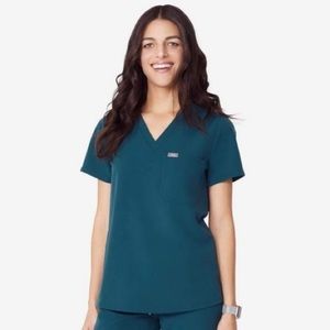 XXS Figs Catarina Scrub Top - Caribbean Blue